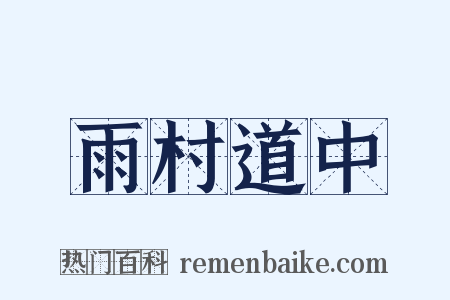 雨村道中是什么意思的图片